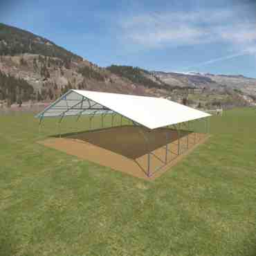 30x35 Boxed Eave Roof Triple Wide Steel Carport