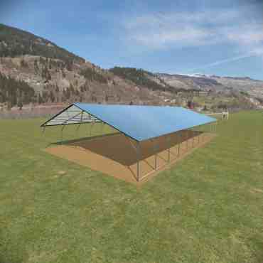 30x55 Vertical Roof Triple Wide Metal Carport