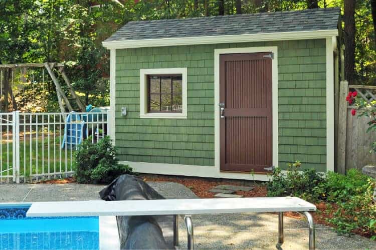 Green pool house shed conversion idea