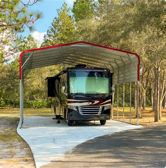 RV Carport with RV inside