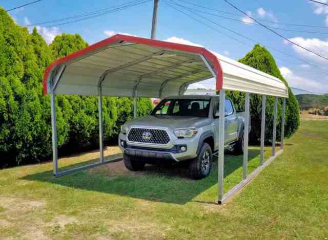 A well structured metal carport.