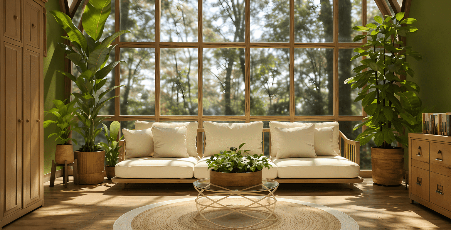 Bright sunroom lounge idea for a finished metal building home or barndominium