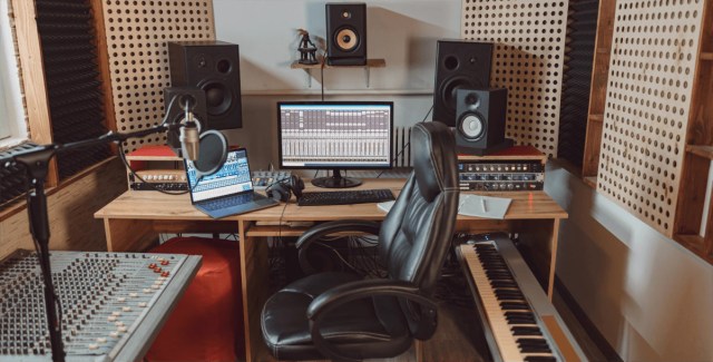 Recording studio with professional audio equipment