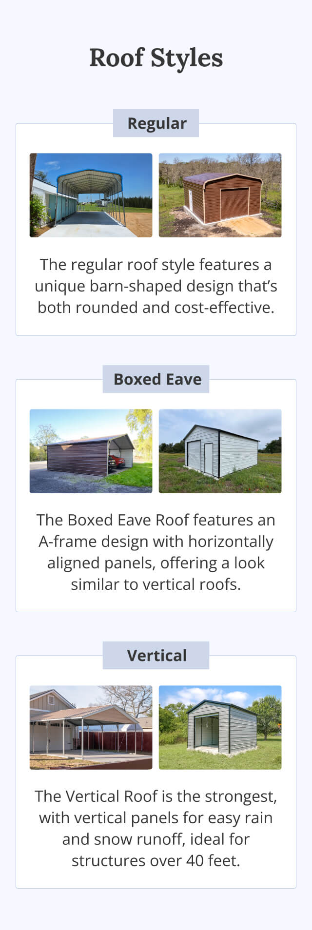 3 Roof Styles Chart