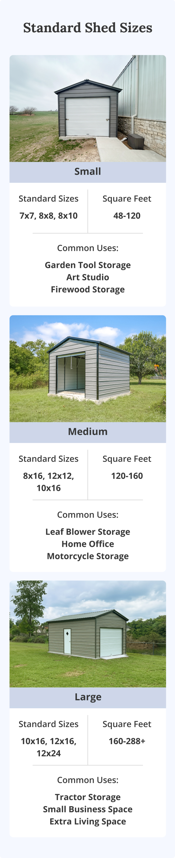 Metal Shed Sizes