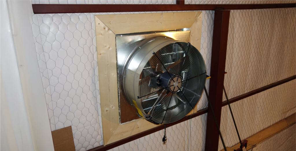 Wall-mounted industrial exhaust fan