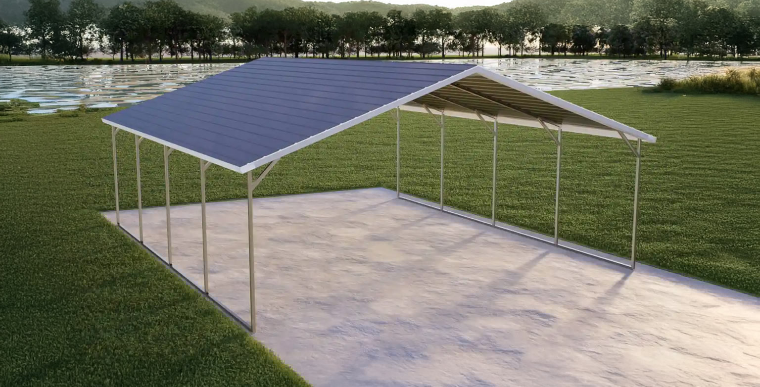 Open-Frame A-Frame Boxed Eave RV Carport