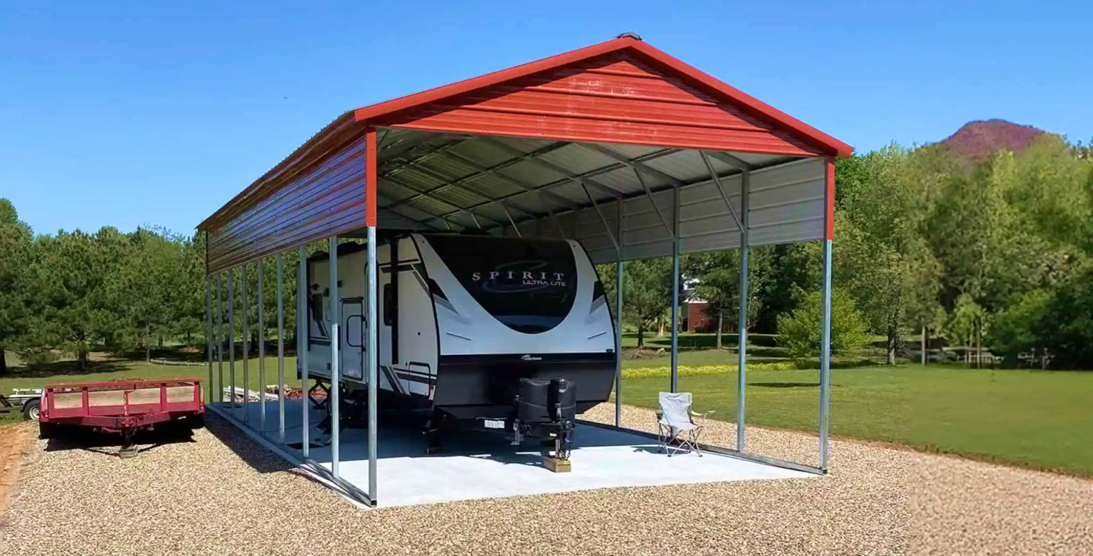 RV shelter idea: Open-Frame Vertical RV Carport