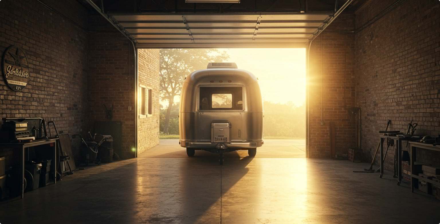 Brick-and-mortar RV garage