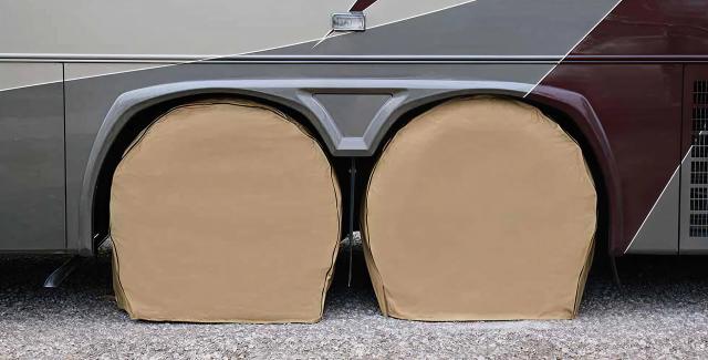 RV with tire covers
