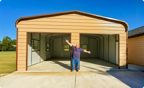 2-Car Metal Garage