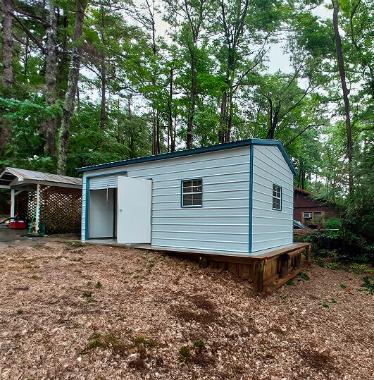 Small garage in a forest