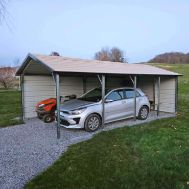 12x20 Boxed Eave Roof Carport North