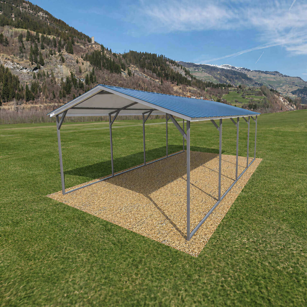 12x20 Vertical Roof Metal Carport