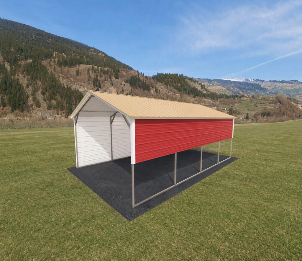12x20 Vertical Roof Metal Carport