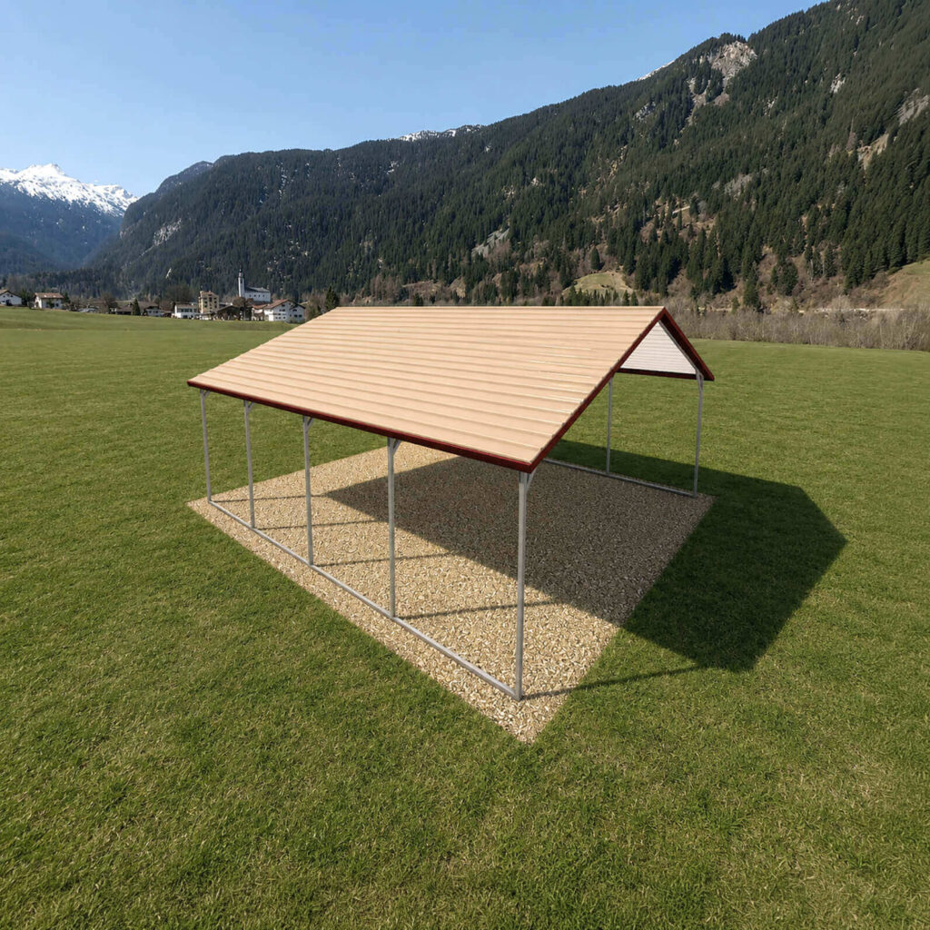 18x20 Boxed Eave Steel Carport