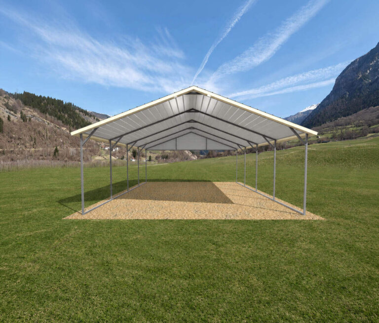 18x20 Boxed Eave Steel Carport
