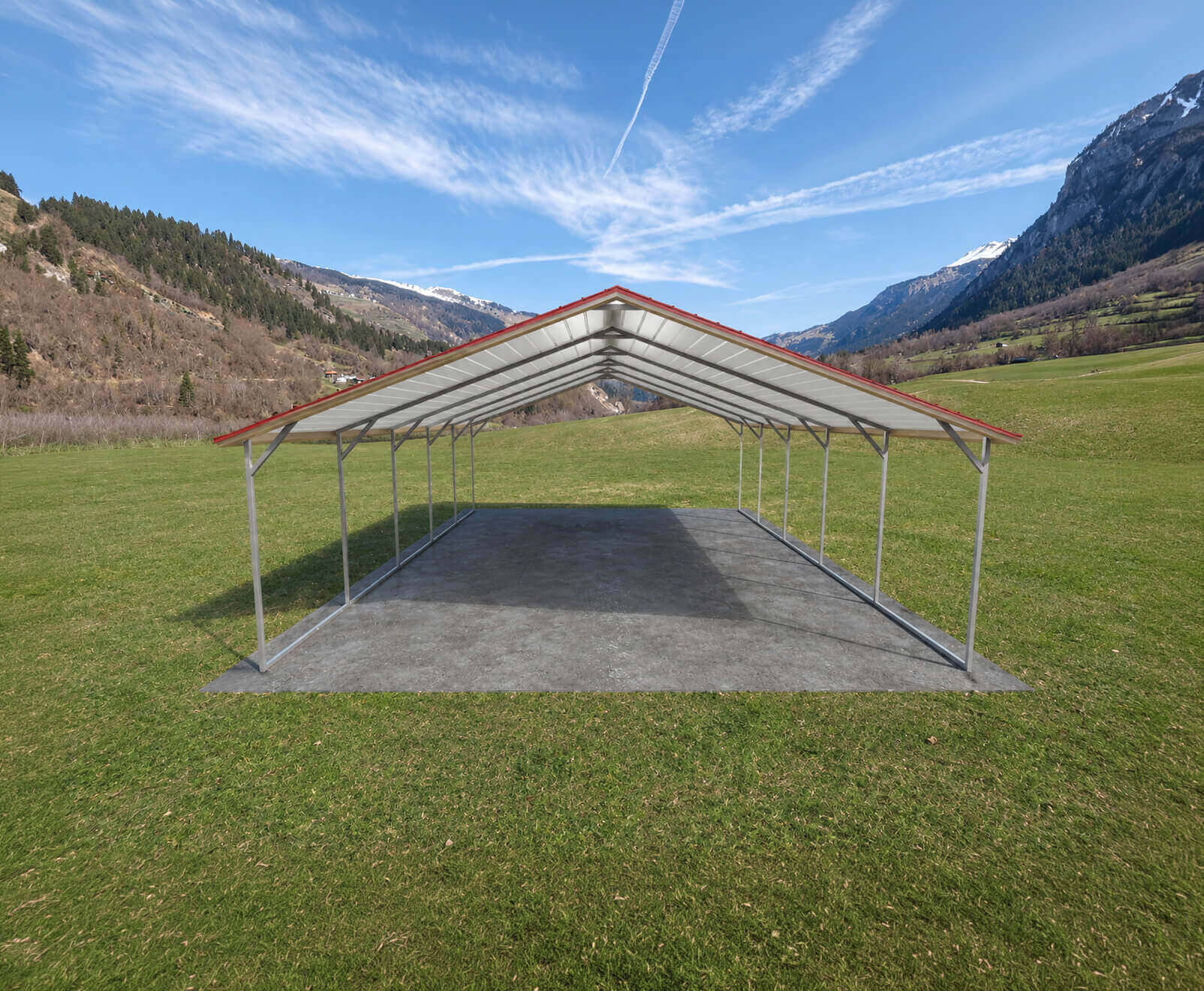 20x25 Boxed Eave Roof Carport Florida - Alan's Factory Outlet