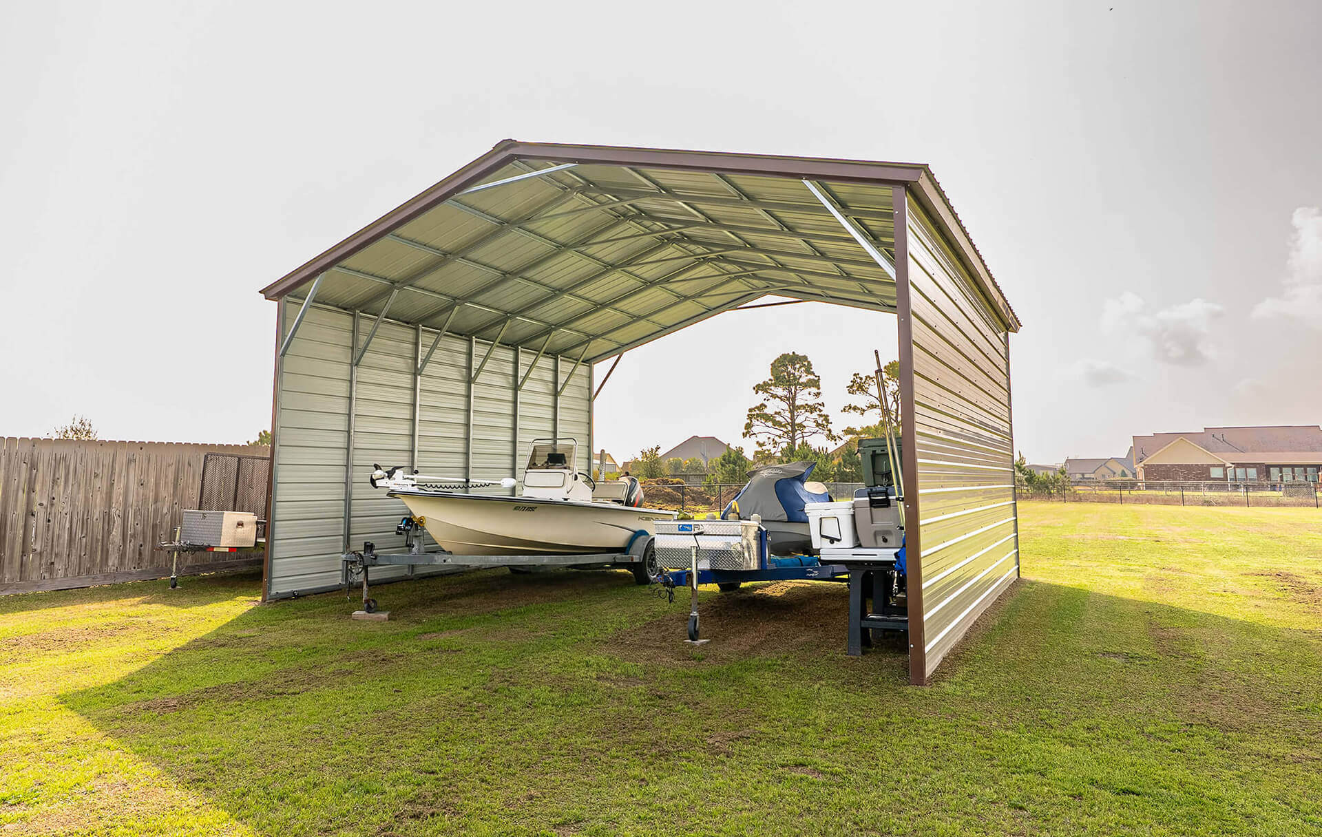 24x20 Vertical Roof Metal Carport Florida - Alan's Factory Outlet