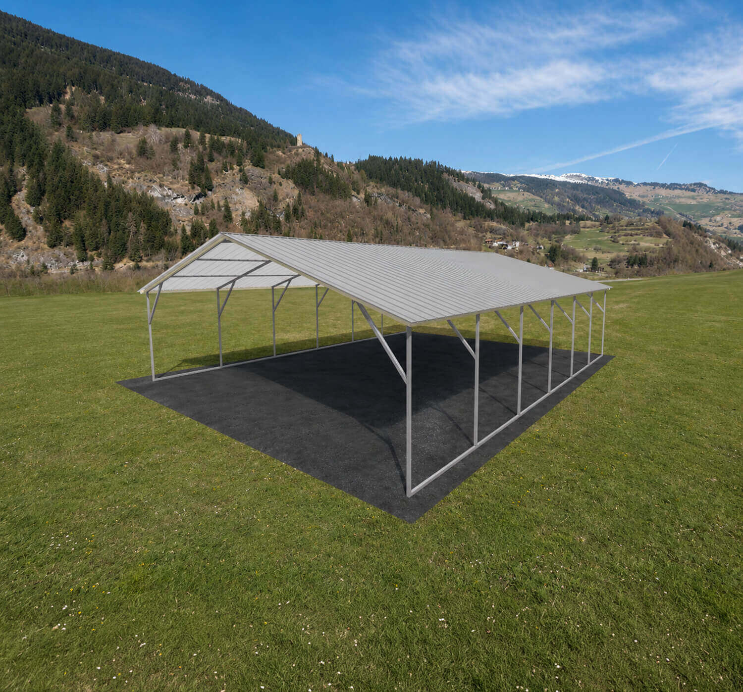24x30 Vertical Roof Metal Carport Florida - Alan's Factory Outlet