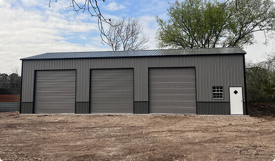 3 car metal garage