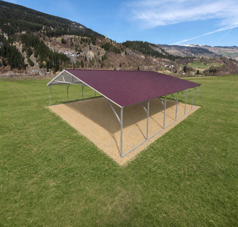 30x30 Vertical Triple Wide Metal Carport