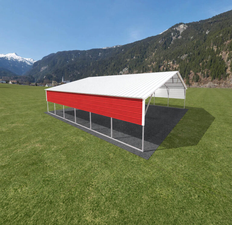 30x30 Vertical Triple Wide Metal Carport