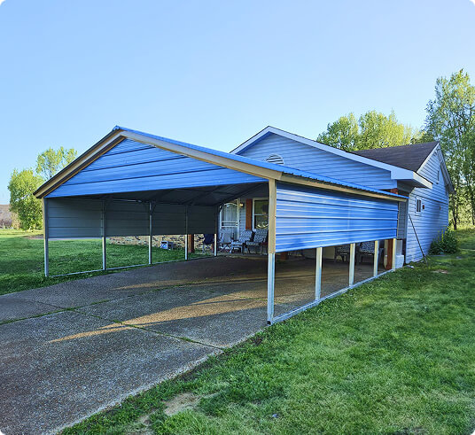 Blue Metal Carport