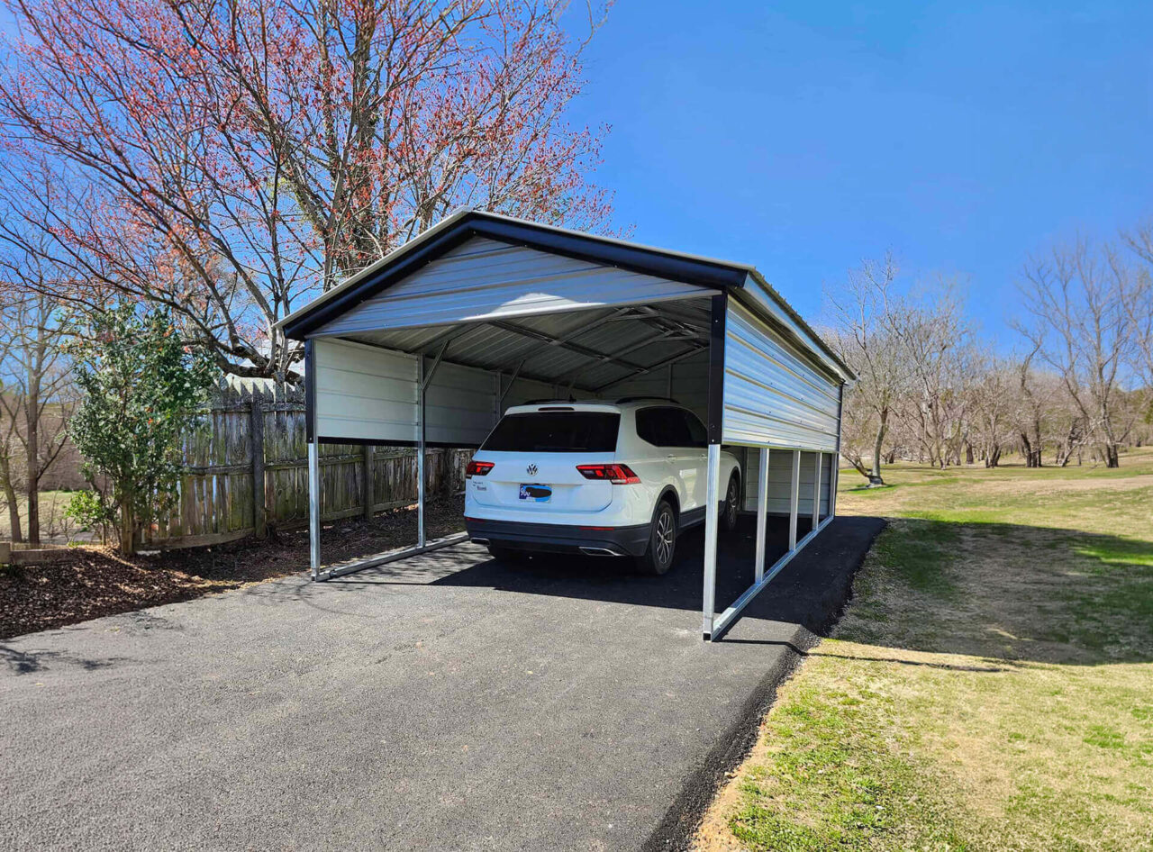12x25 vertical style metal carport