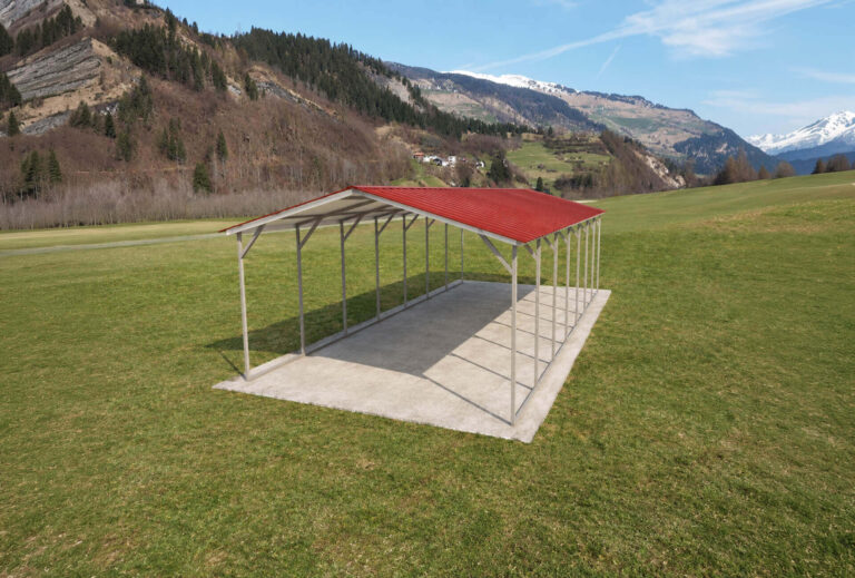 12x25 vertical style metal carport