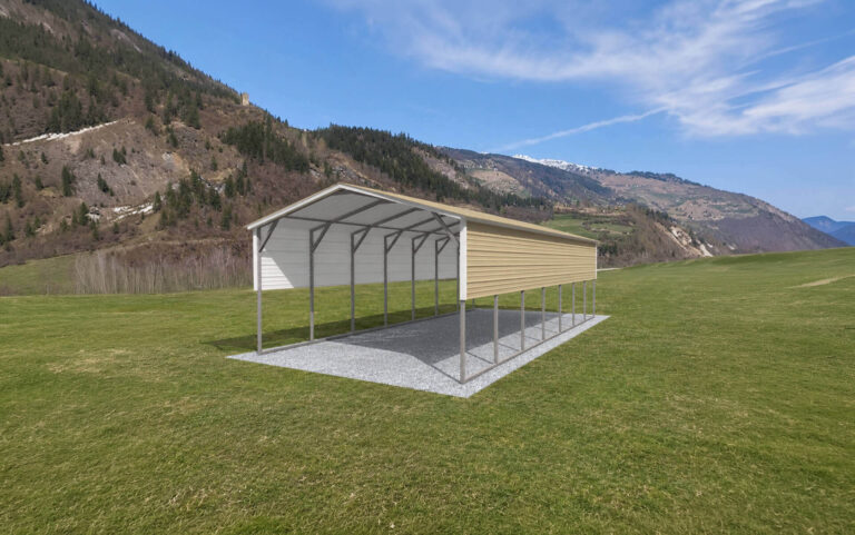 12x25 vertical style metal carport