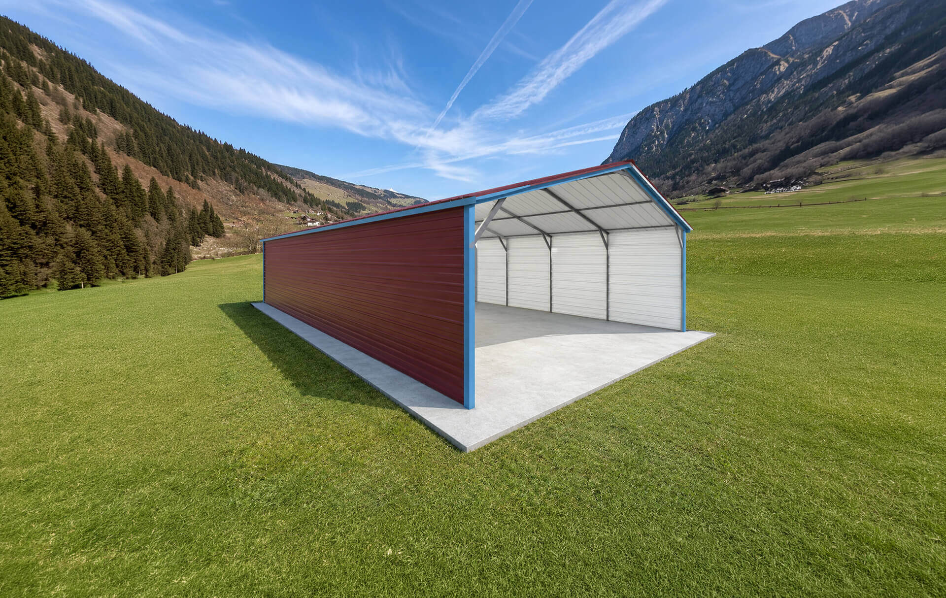 18x35 Vertical Roof Metal Carport - Alan's Factory Outlet