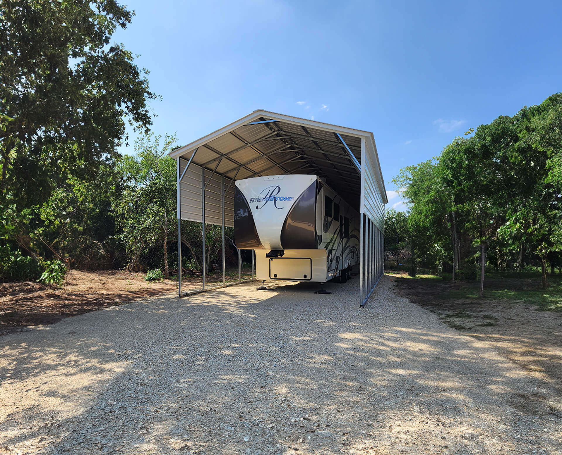 18x45 Vertical Roof Metal Carport Florida - Alan's Factory Outlet
