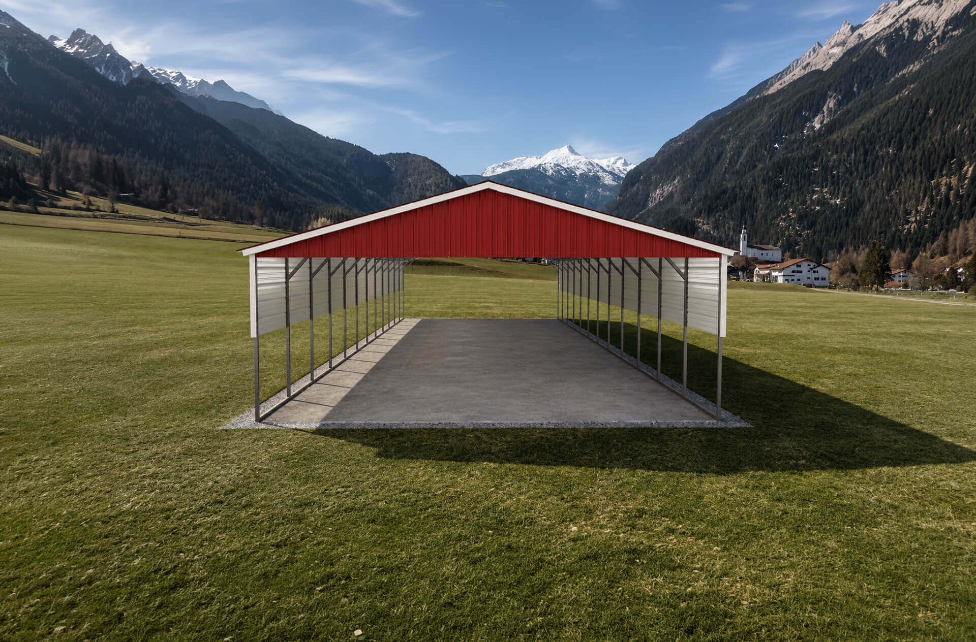 18x45 Vertical Roof Metal Carport Florida - Alan's Factory Outlet