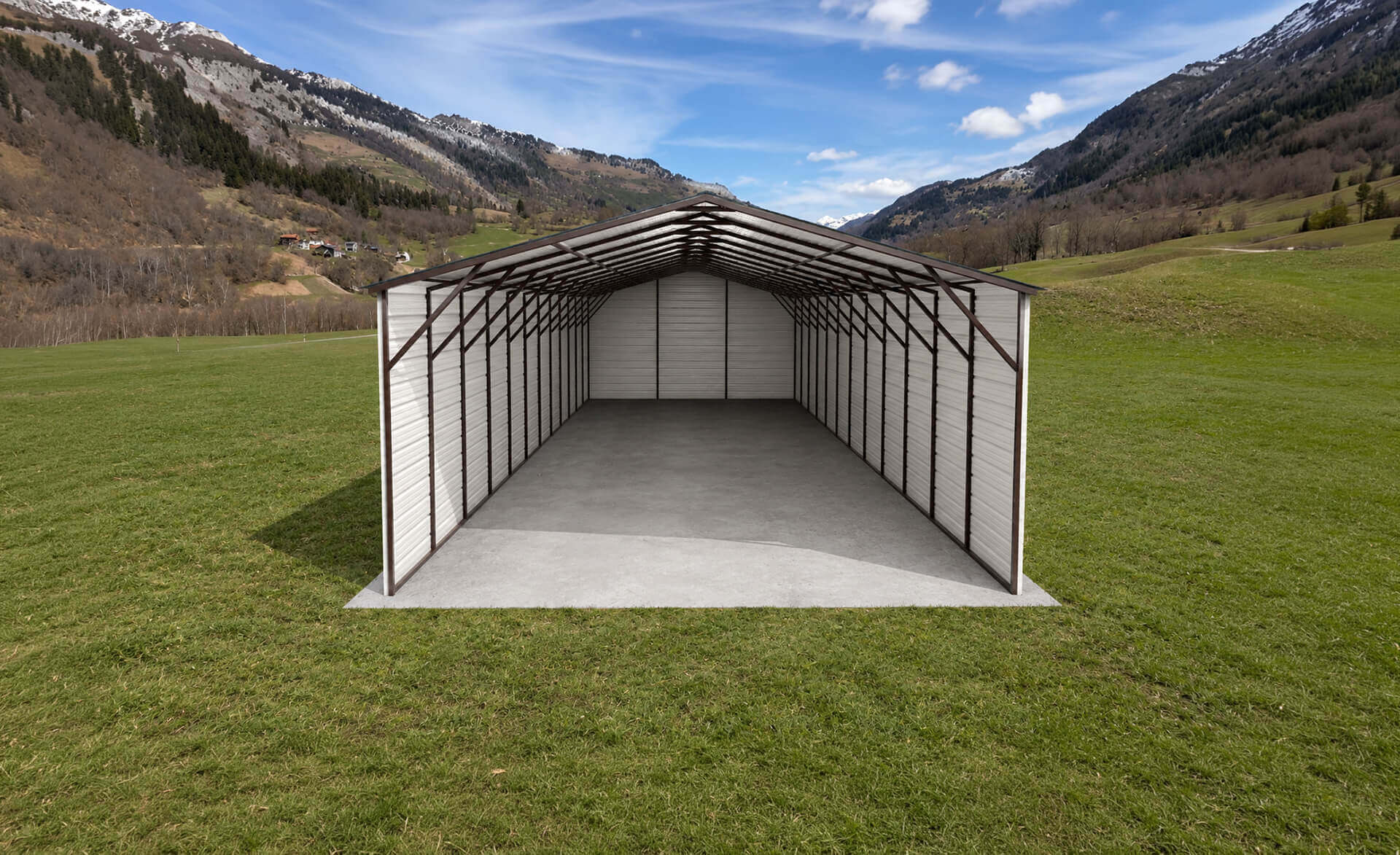 18x45 Vertical Roof Metal Carport Florida - Alan's Factory Outlet