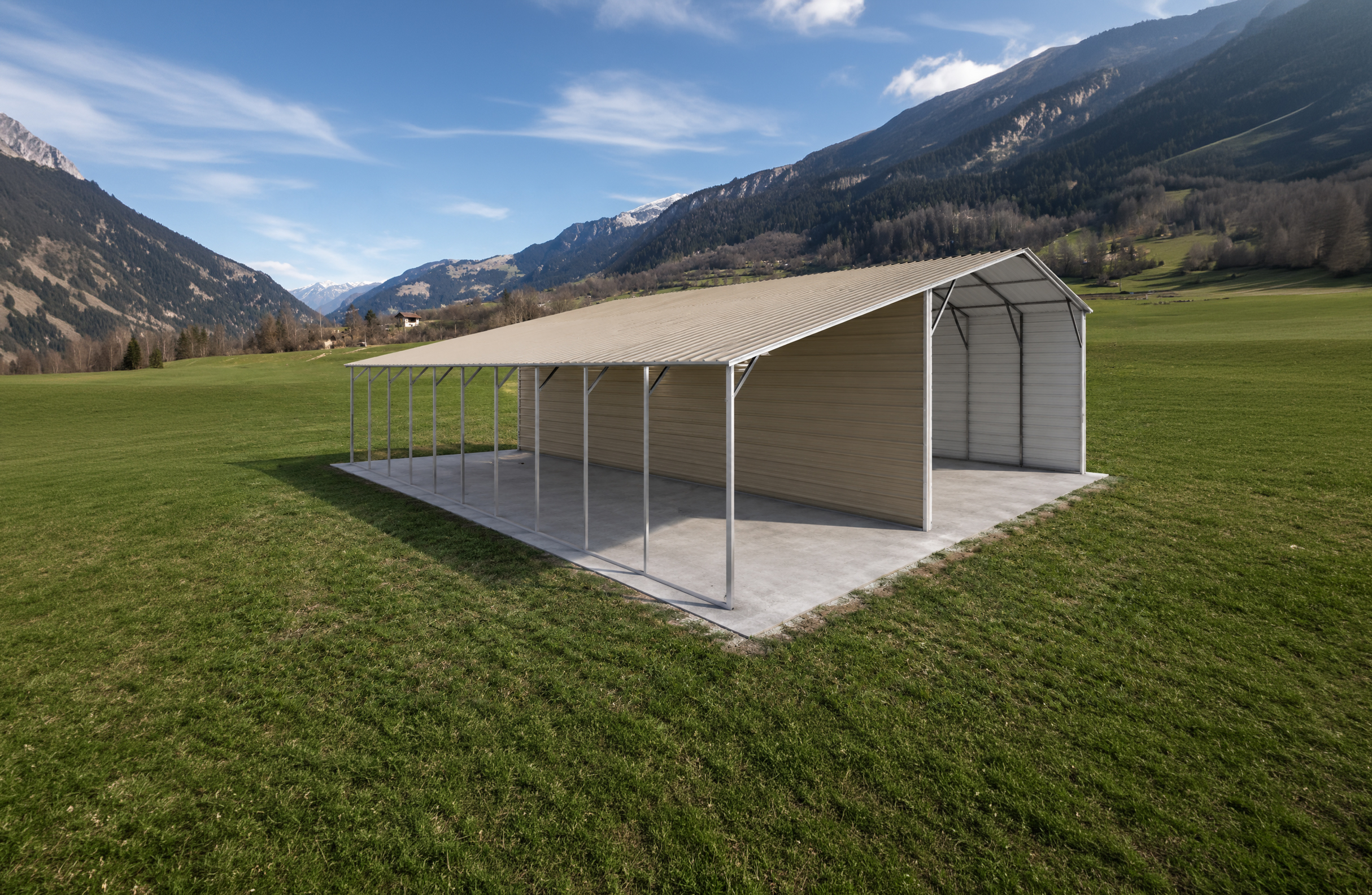20x40 Vertical Roof Carport North - Alan's Factory Outlet