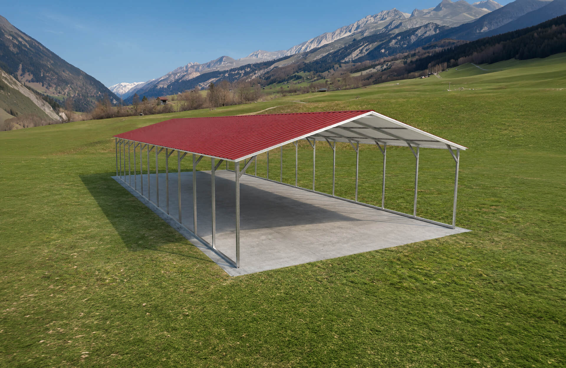 20x45 Vertical Roof Metal Carport Florida - Alan's Factory Outlet