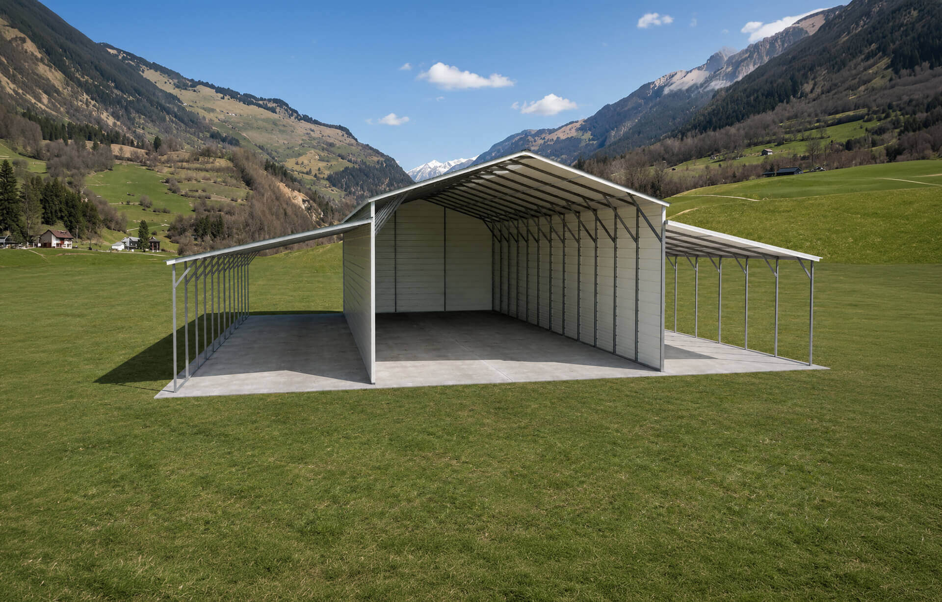 建物 RoadWalker 20x45 Vertical Roof Metal Carport Florida - Alan's Factory Outlet