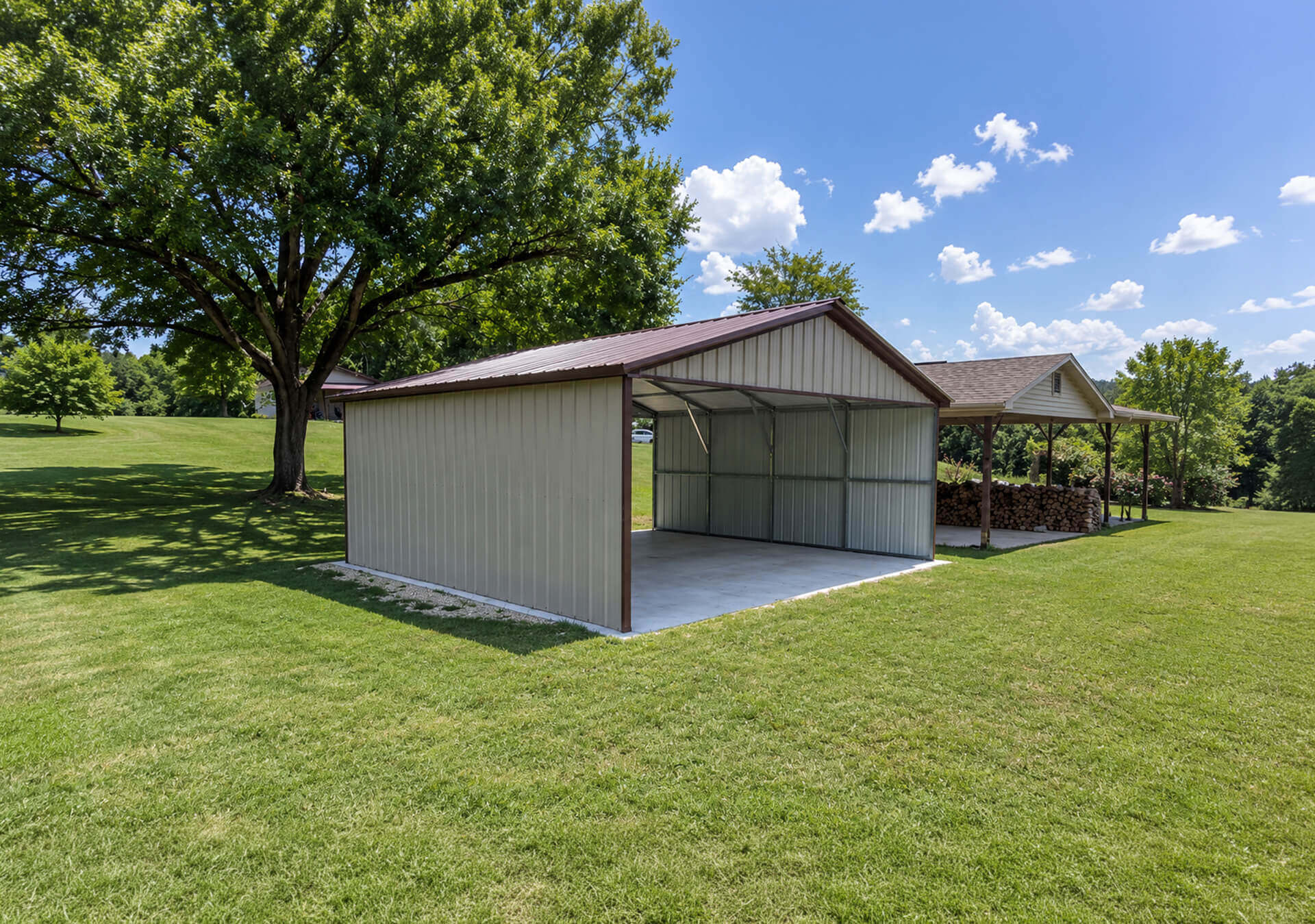 22x20 Vertical Roof Metal Carport - Alan's Factory Outlet