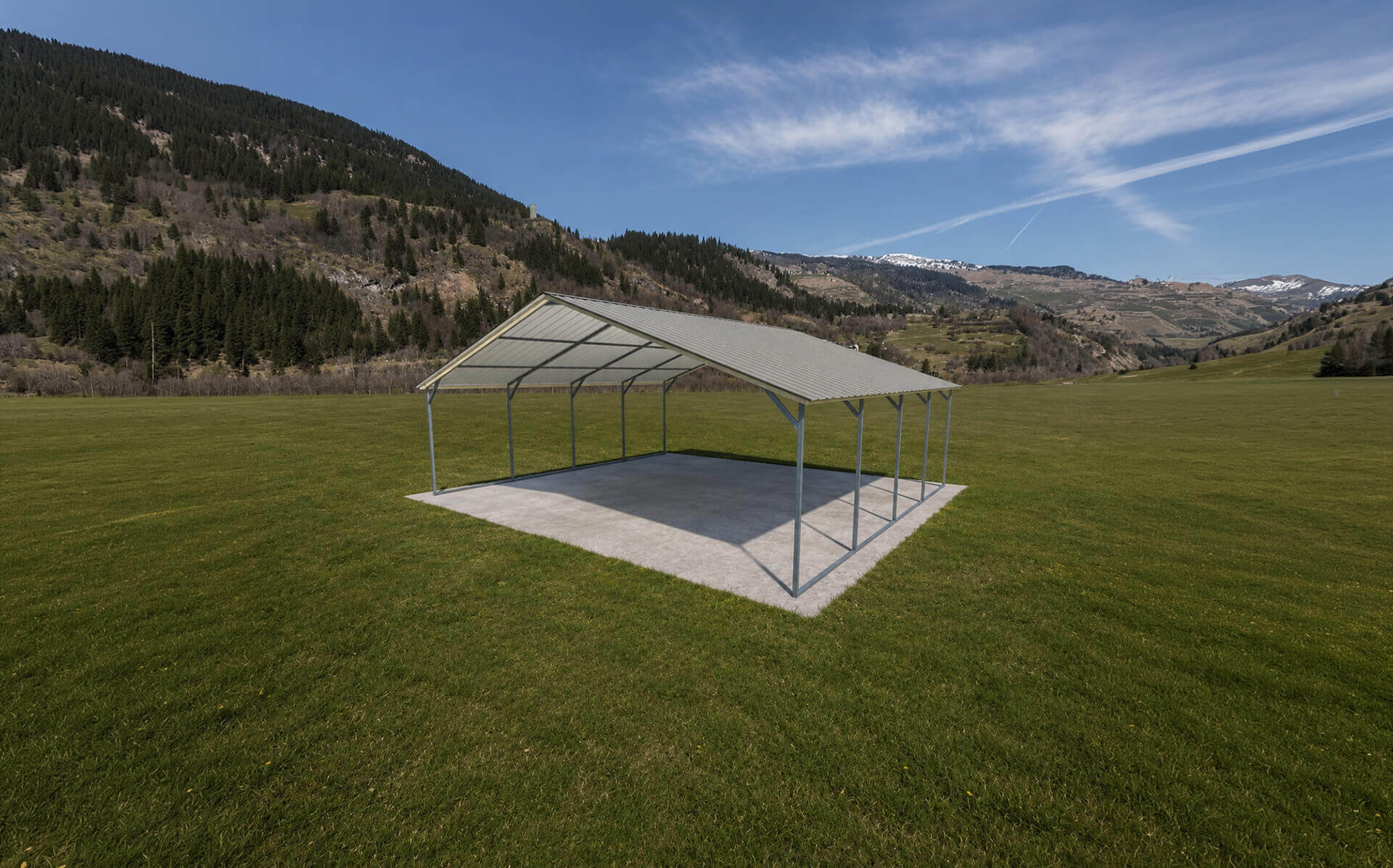 22x20 Vertical Roof Metal Carport - Alan's Factory Outlet