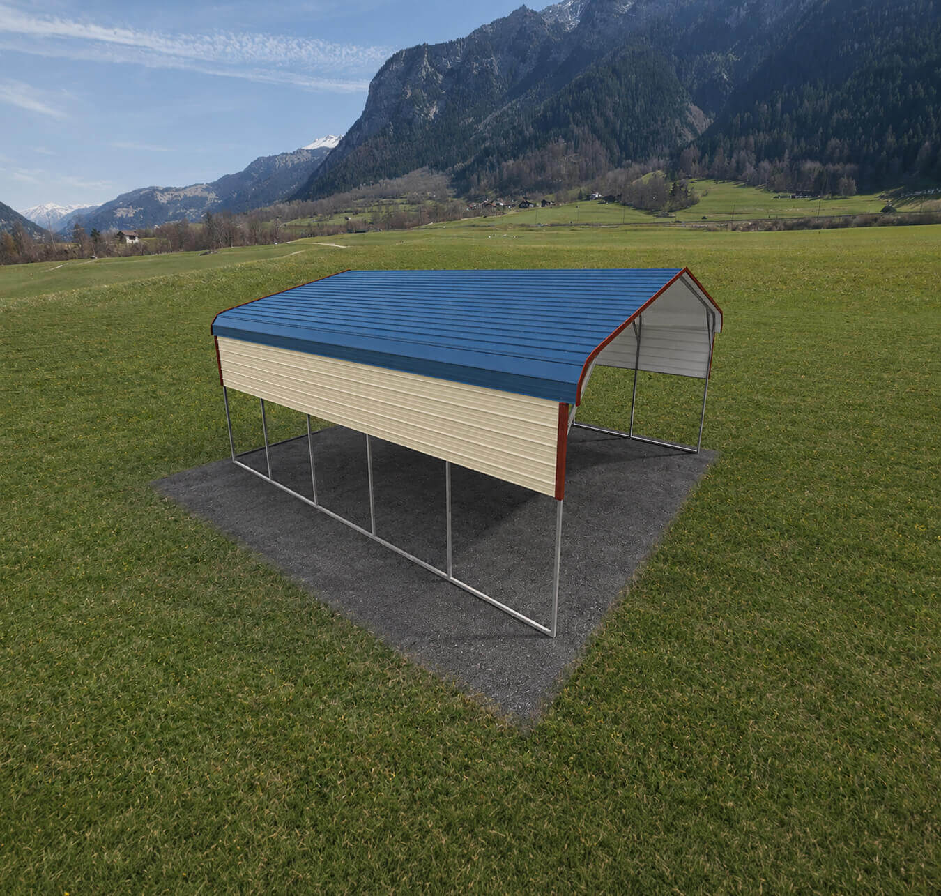 22x25 Regular Roof Carport - Alan's Factory Outlet
