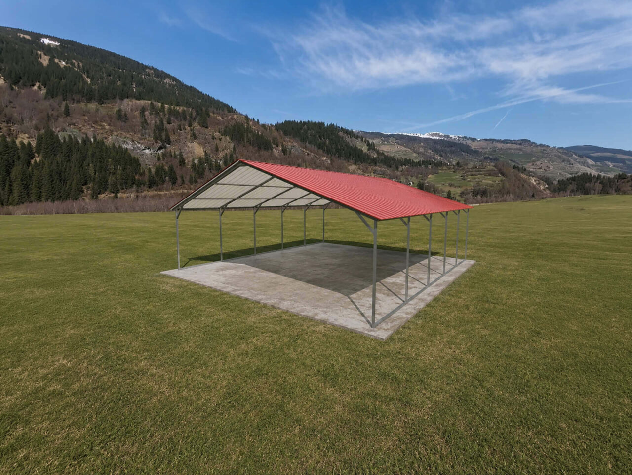 22x25 vertical roof metal carport