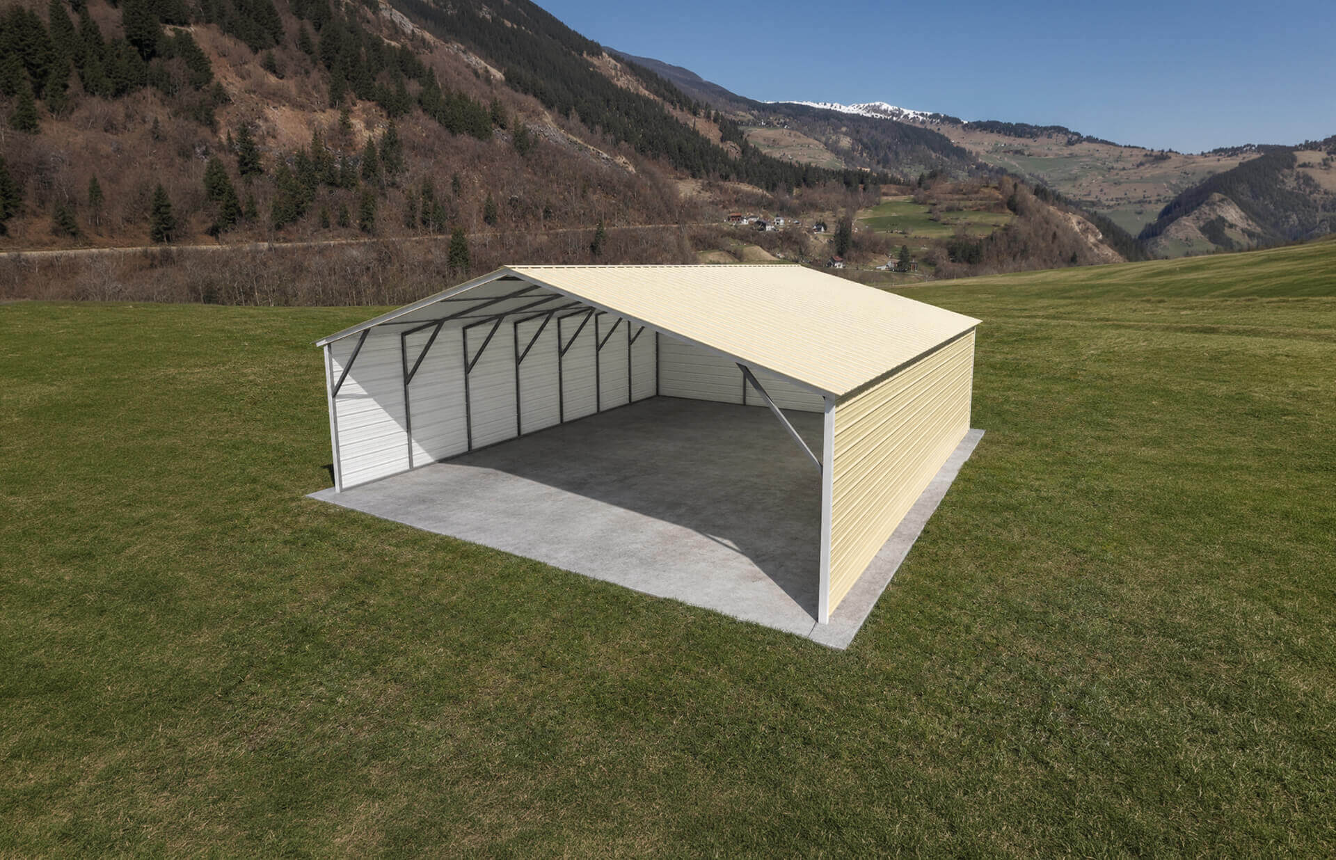 22x25 Vertical Roof Metal Carport - Alan's Factory Outlet