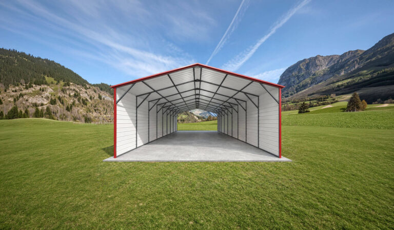 24x45 vertical roof metal carport