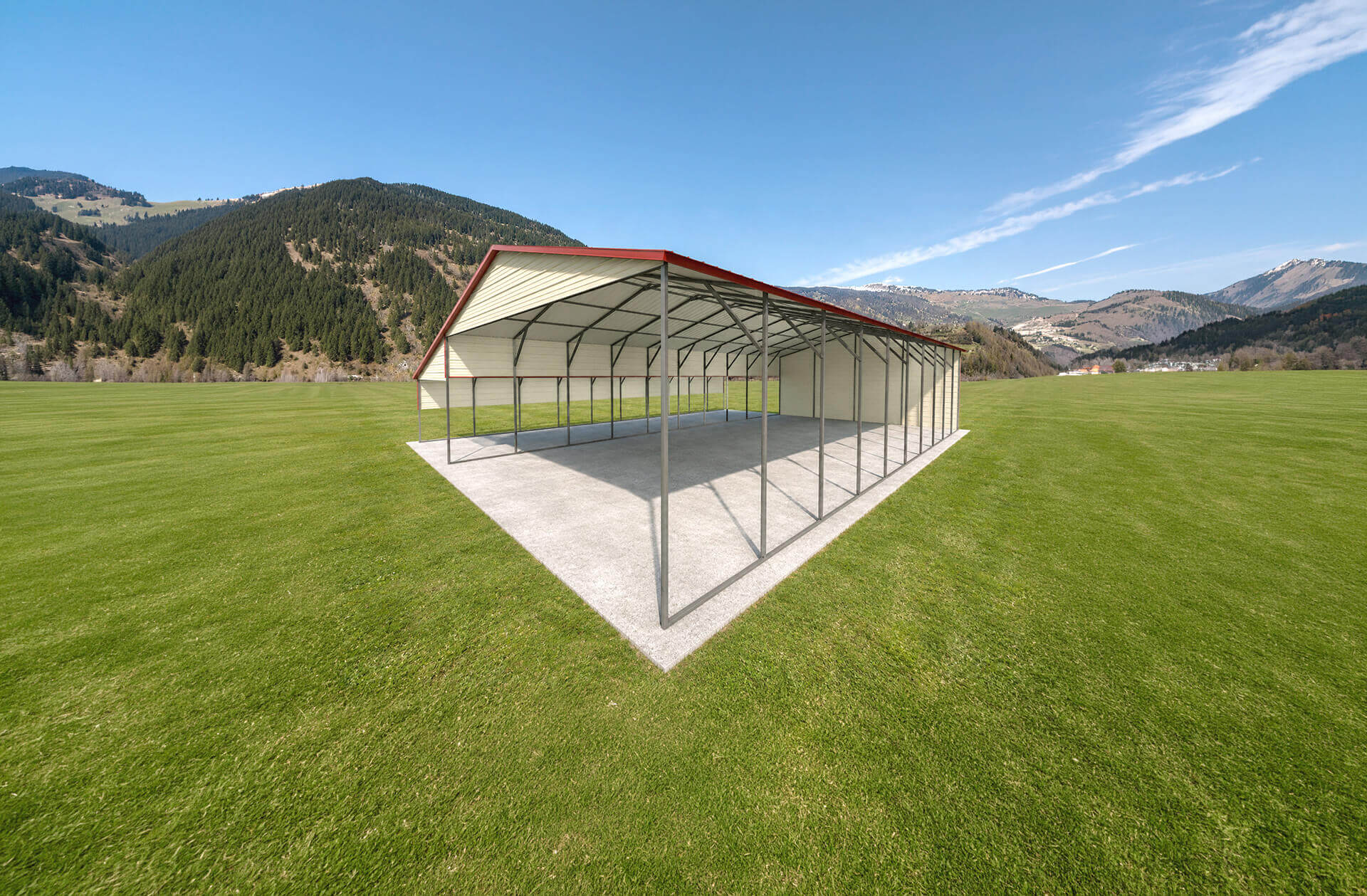 24x50 Vertical Roof Metal Carport Florida - Alan's Factory Outlet
