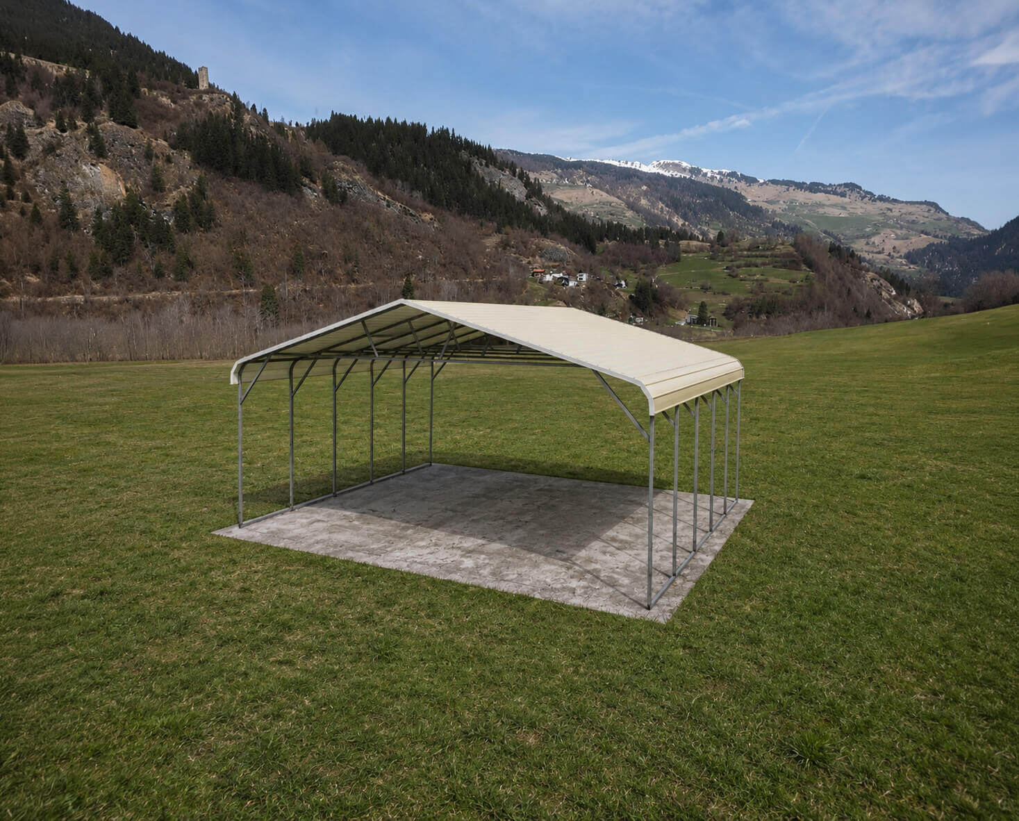 26x20 Regular Roof Triple Wide Carport - Alan's Factory Outlet