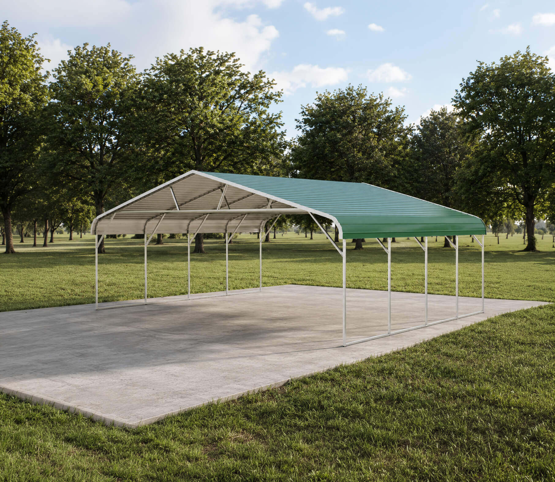 Alan 26x20 Regular Roof Triple Wide Carport - Alan's Factory Outlet