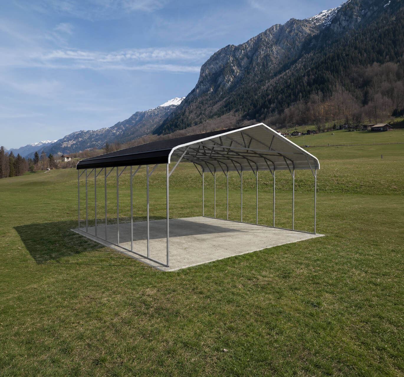 26x25 Regular Roof Triple Wide Carport - Alan's Factory Outlet