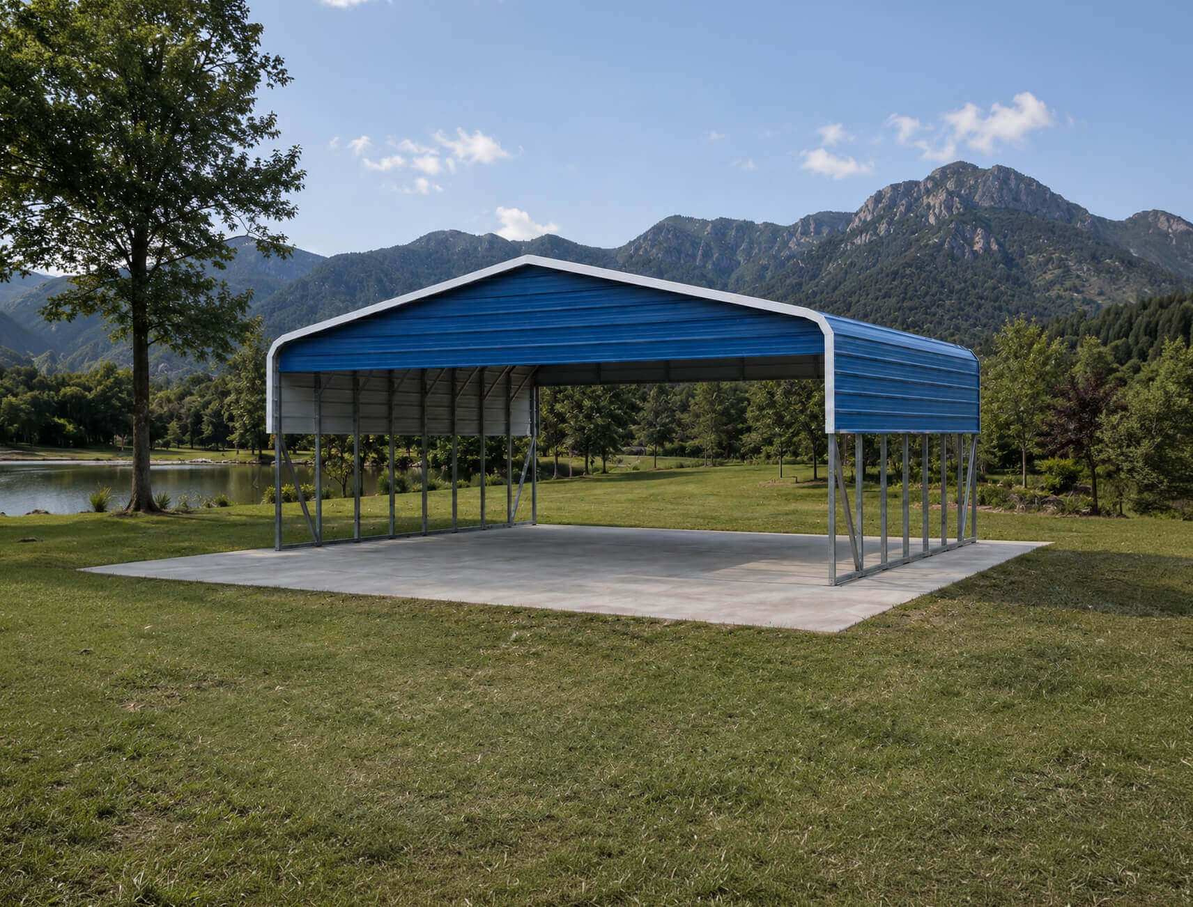 26x30 Regular Roof Triple Wide Carport - Alan's Factory Outlet