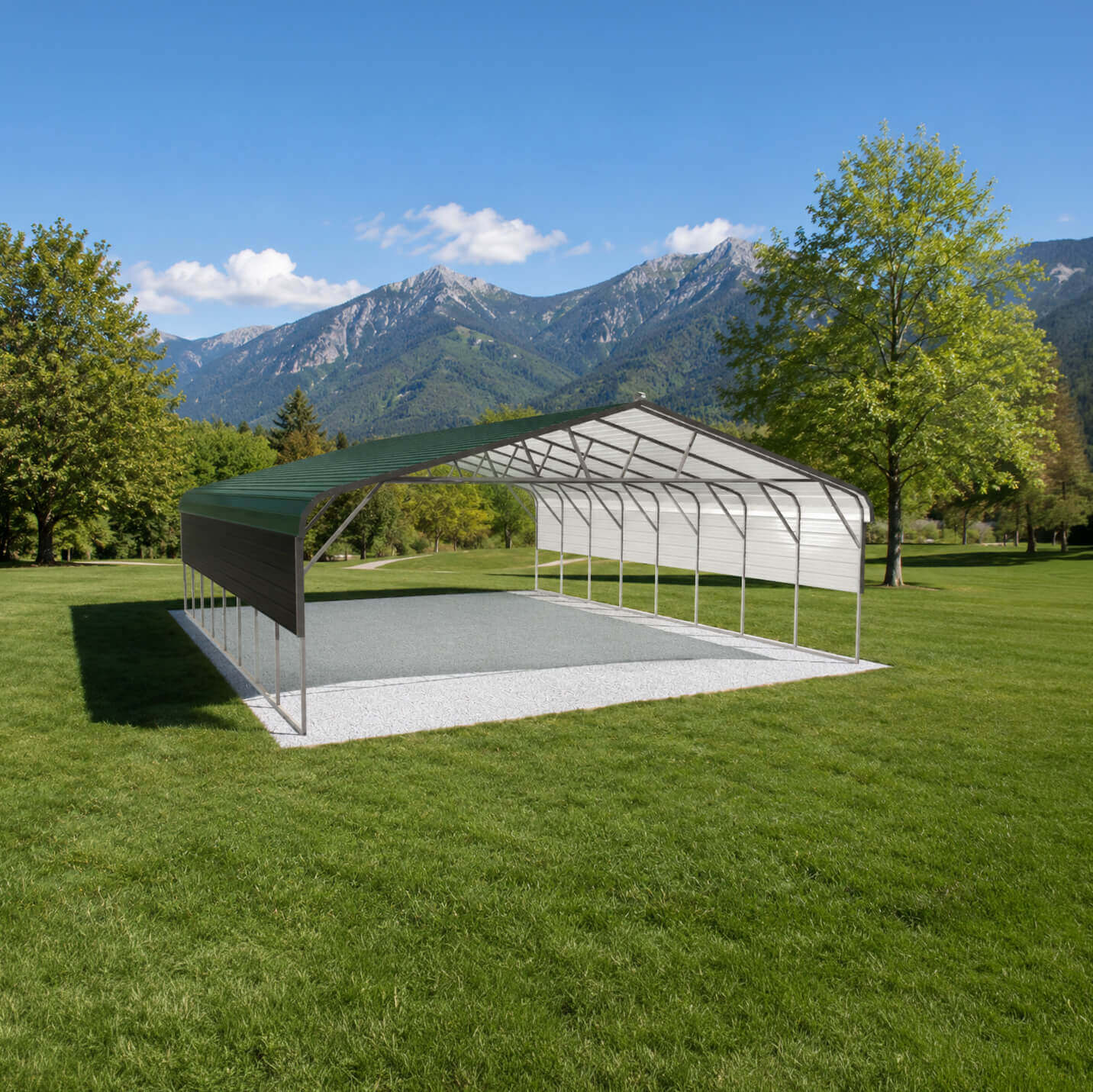 26x30 Regular Roof Triple Wide Carport - Alan's Factory Outlet